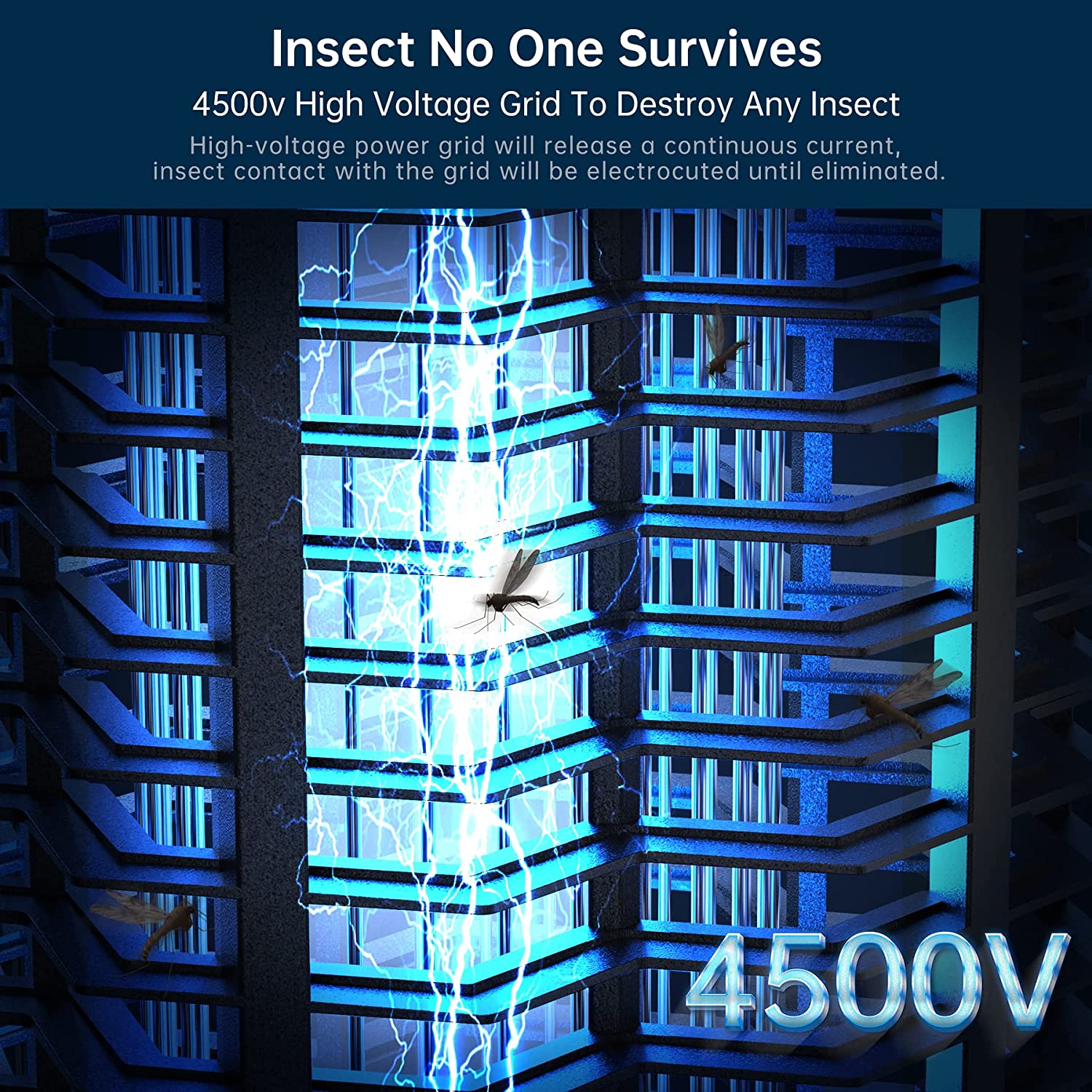 Ultraviolet Bug Zapper with High Voltage Grid and Removable Collection Tray All Vera Mart
