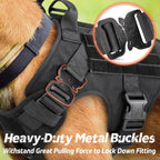 Dog Harness with Dual Leash Attachment and Reinforced Top Handle, MOLLE System All Vera Mart