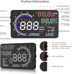 Car Head Up Display with OBD2 and GPS, 5.5in Color LED Screen All Vera Mart