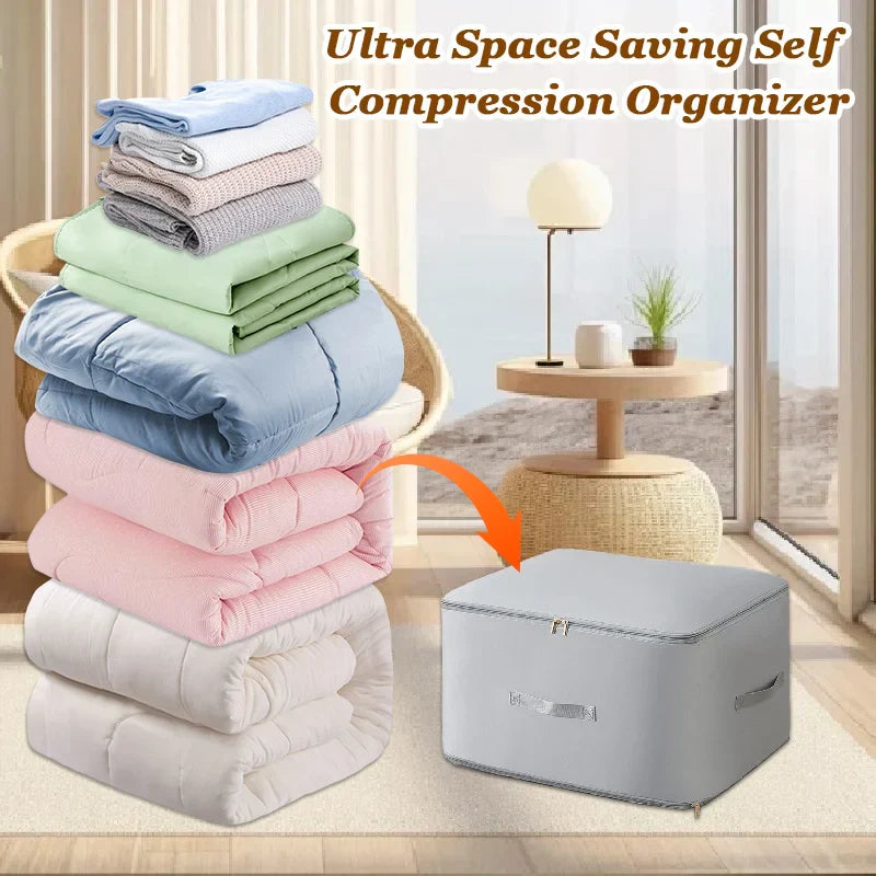 Compression Storage Bag with Built-In Zipper and Reinforced Handles for Bulky Textiles All Vera Mart