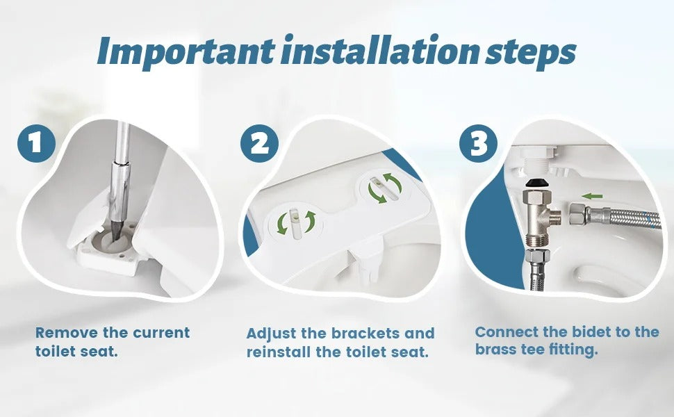 Bidet Attachment with Dual Retractable Nozzles and Adjustable Water Pressure All Vera Mart