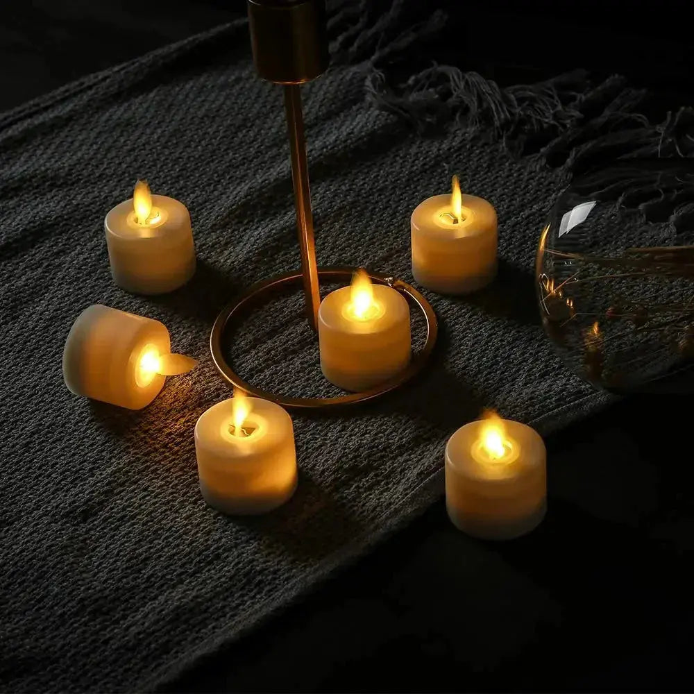 Flameless LED Candles with Remote and Timer, Pack of 6 Warm White Flicker All Vera Mart