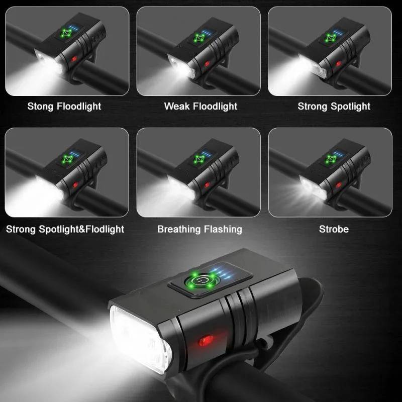 Bicycle Light Set with 1000 Lumen Front Beam and Rear Alert Light All Vera Mart