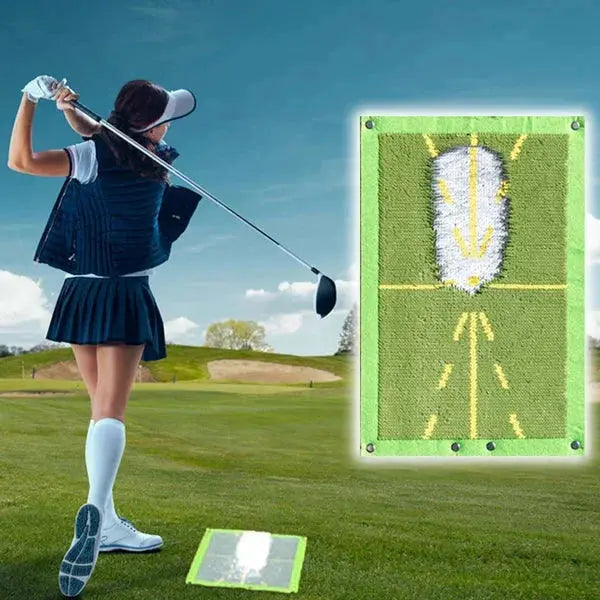 Golf Swing Trainer Mat with Divot Feedback and Impact Marking, Indoor/Outdoor All Vera Mart