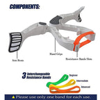 Compact Resistance Trainer with Three Interchangeable Bands and Padded Armrests All Vera Mart