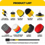 Power Drill Brush Attachment Set with Extension Rod and Polishing Pads, 22-Piece All Vera Mart