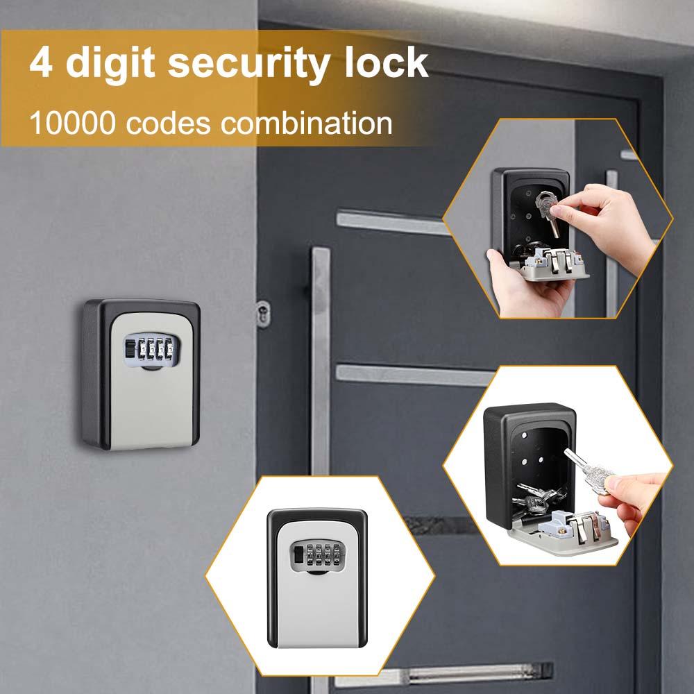 Wall Mount Key Storage Box with 4-Digit Combination and Shutter Cover All Vera Mart