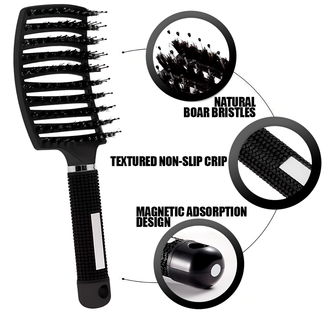 Flexible Bristle Detangler Brush for All Hair Types with Ergonomic Grip All Vera Mart