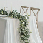 Faux Eucalyptus Garland with Silk Leaves and Bendable Stems, 70.8 Inches All Vera Mart