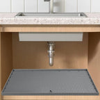 Silicone Under Sink Mat with Raised Edge Containment and Textured Grip Surface, 34x22 Inches All Vera Mart