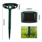 Solar Powered Ultrasonic Animal Repeller with Motion Sensor for Gardens Ponds and Lawns