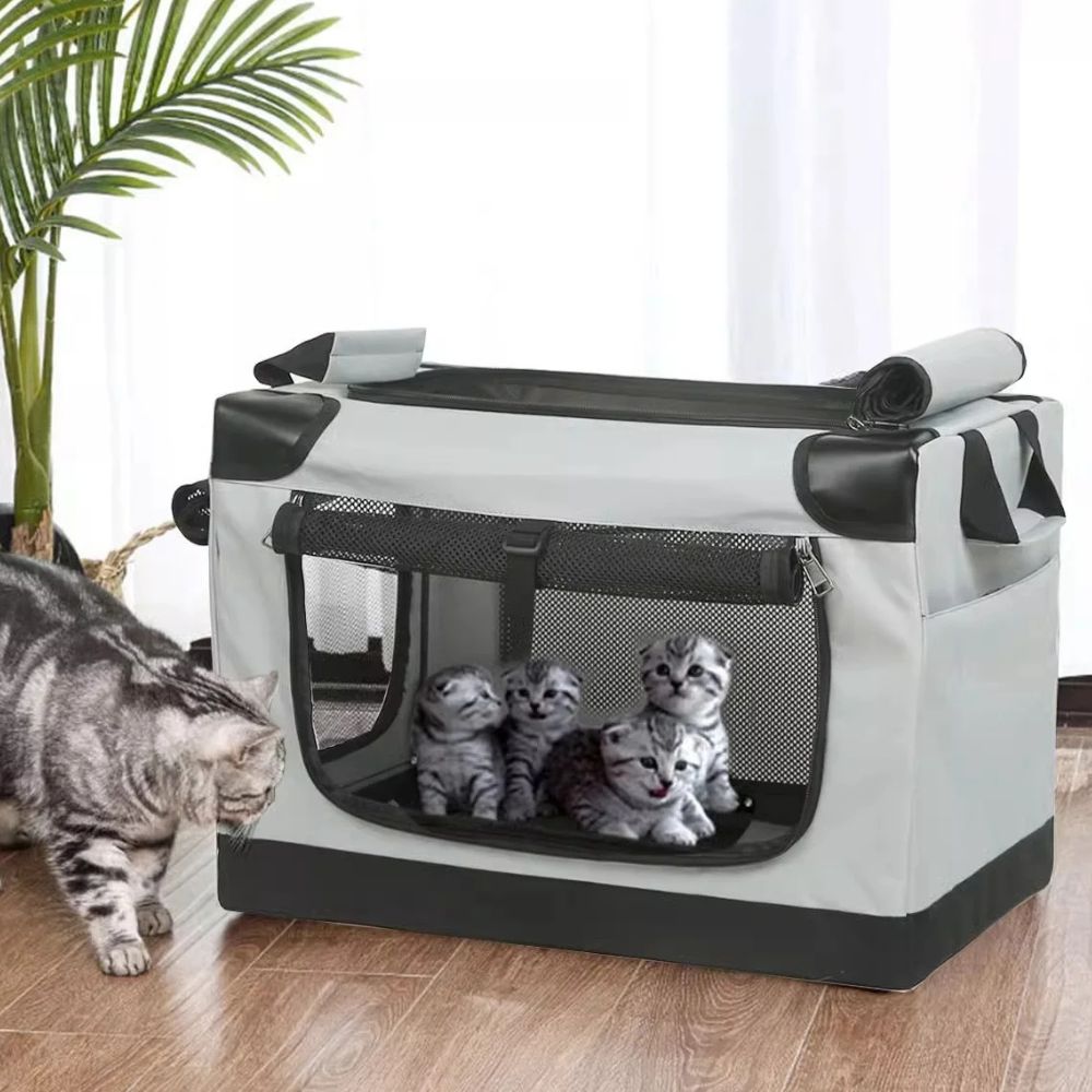 Collapsible Dog Crate with Mesh Ventilation and Oxford Fabric for Small to Medium Dogs All Vera Mart