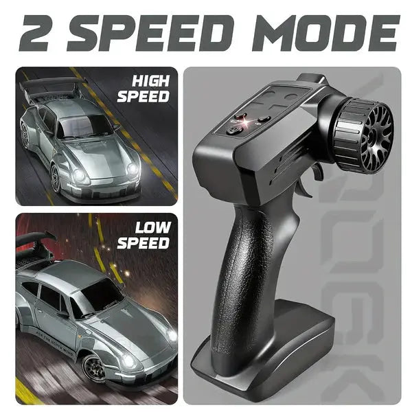 RC Drift Car with Four-Wheel Drive and LED Lights, Rechargeable Battery Included All Vera Mart
