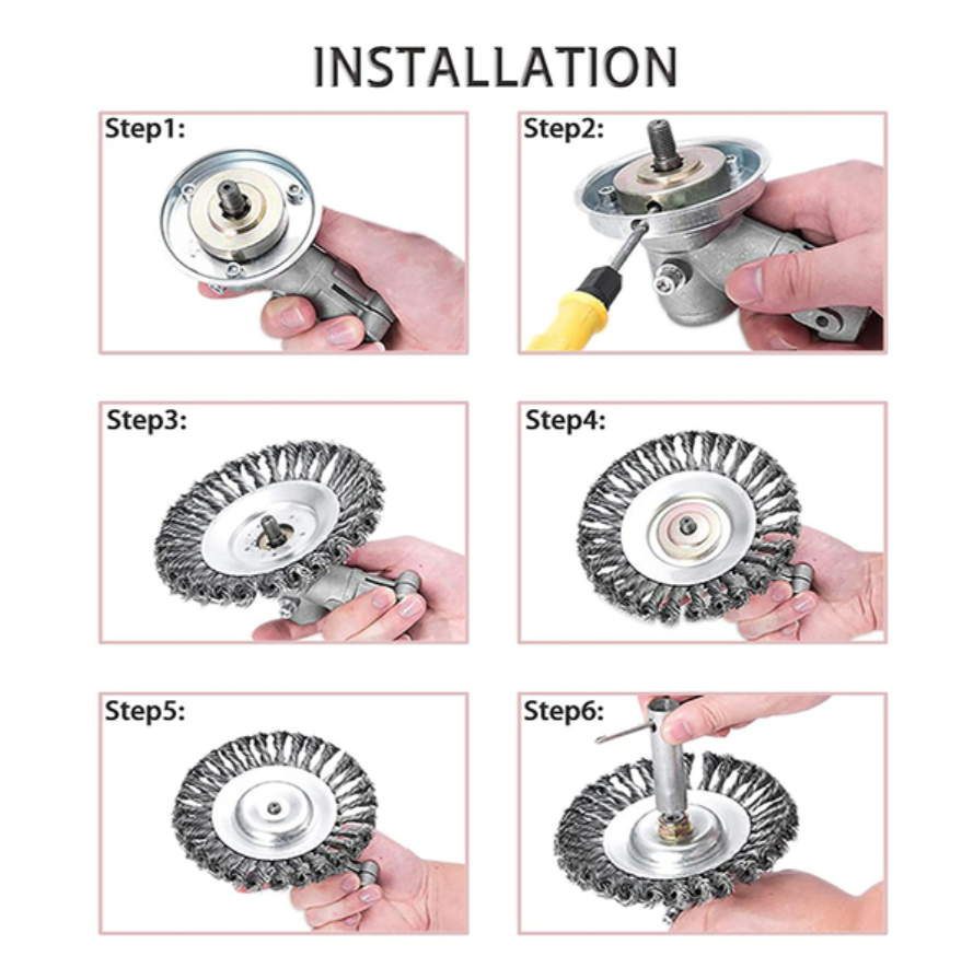 Carbon Steel Trimmer Head with 360 Degree Braided Blades for Standard Trimmers All Vera Mart
