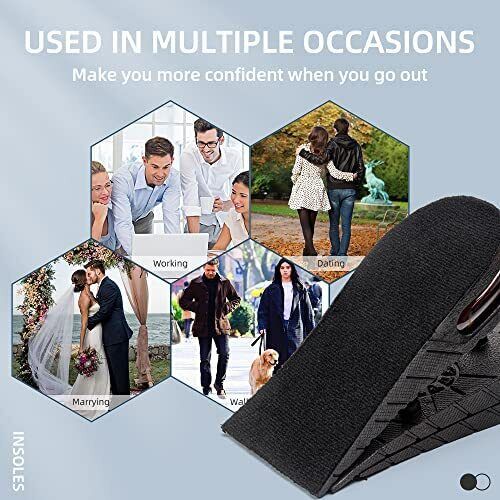 Adjustable Shoe Lifts with Shock Absorbing Base and Air Circulation, 1.2-3.5 Inches All Vera Mart