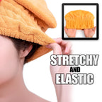 Microfiber Hair Towel Wrap with Elastic Cap Design and Quick Moisture Absorption All Vera Mart