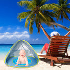 Pop Up Baby Beach Tent with Silver Coated Fabric and Mesh Ventilation, Ground Stakes Included All Vera Mart