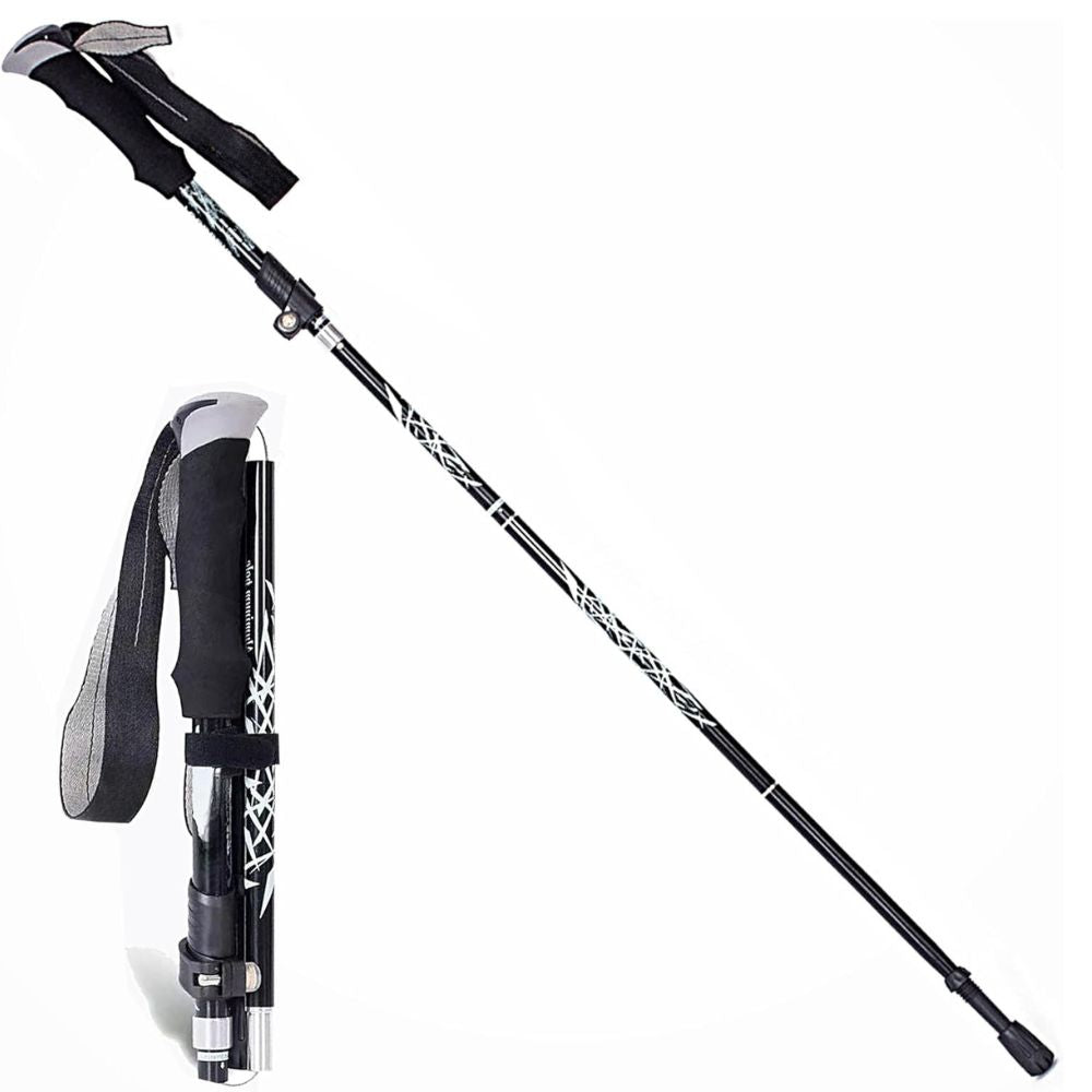 Folding Trekking Stick with Alloy Steel Frame and Non Slip Handle, 9oz All Vera Mart
