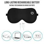 Heated Eye Mask with USB Rechargeable Battery and Gentle Vibration, Removable Silk Cover All Vera Mart