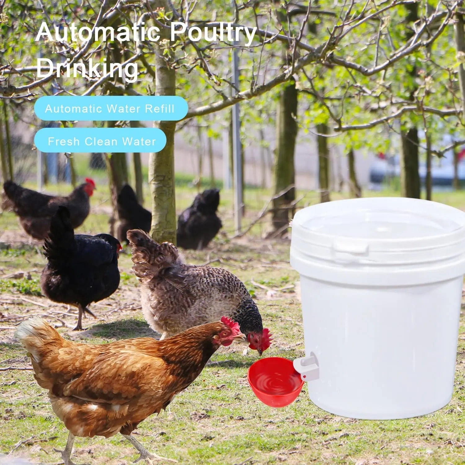 Gravity Spring Valve Chicken Waterer with Dual Rubber Seal, 10 Pack All Vera Mart