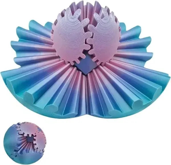 Kinetic Gear Ball with Visible Interlocking Gears and Soft Carry Pouch, PLA All Vera Mart