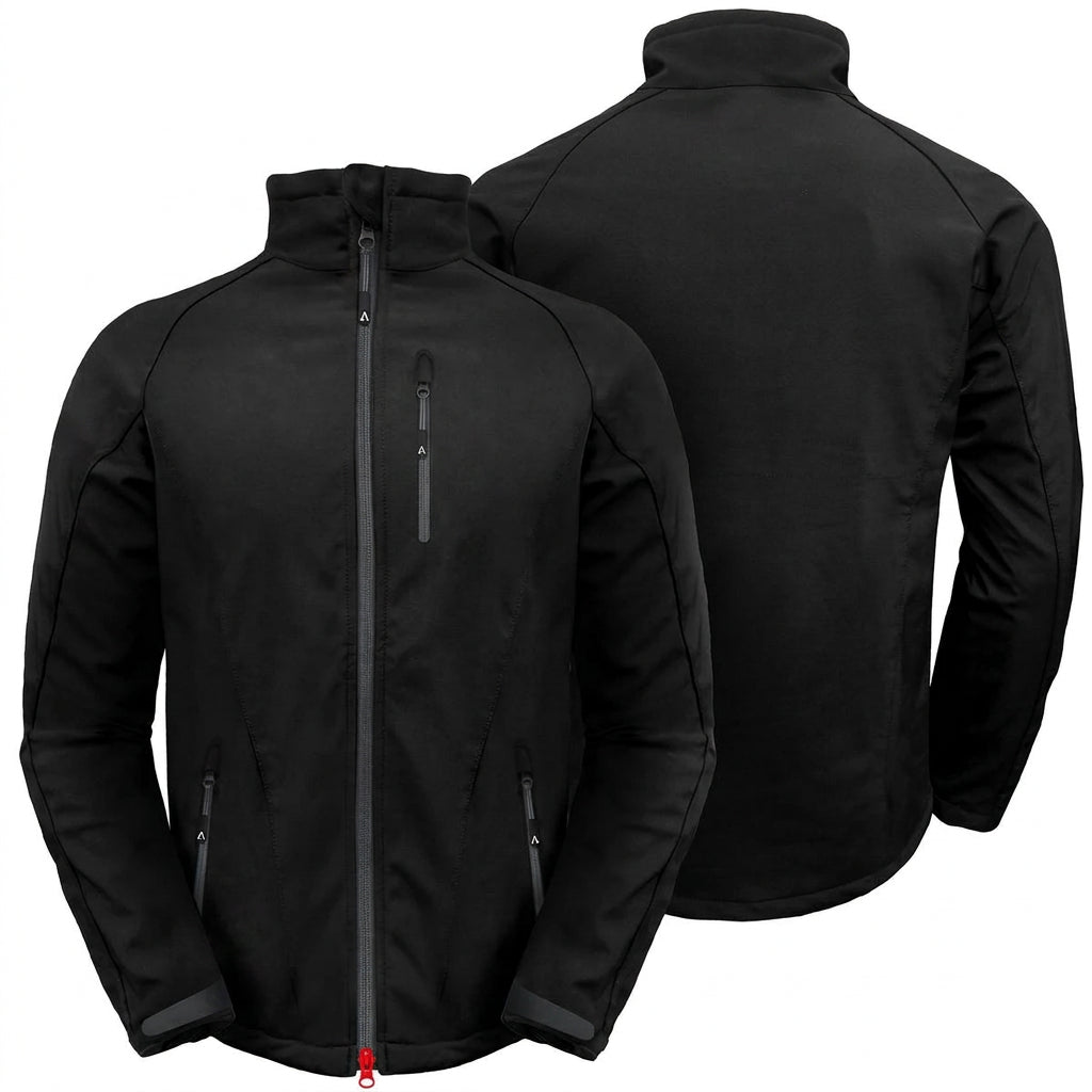 Mens Heated Softshell Coat with Touch Button Control and 7V Power Bank for Cold Weather