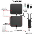 Indoor HDTV Antenna with 300 Mile Range and Signal Amplifier, 10ft Cable All Vera Mart