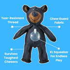 Durable Bear Dog Toy with Internal Squeaker and Reinforced Stitching for Heavy Chewers All Vera Mart