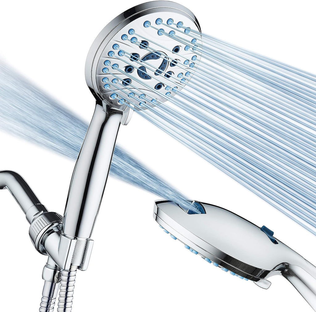 Handheld Shower Head with Eight Spray Patterns and 6ft Hose, Chrome Finish All Vera Mart