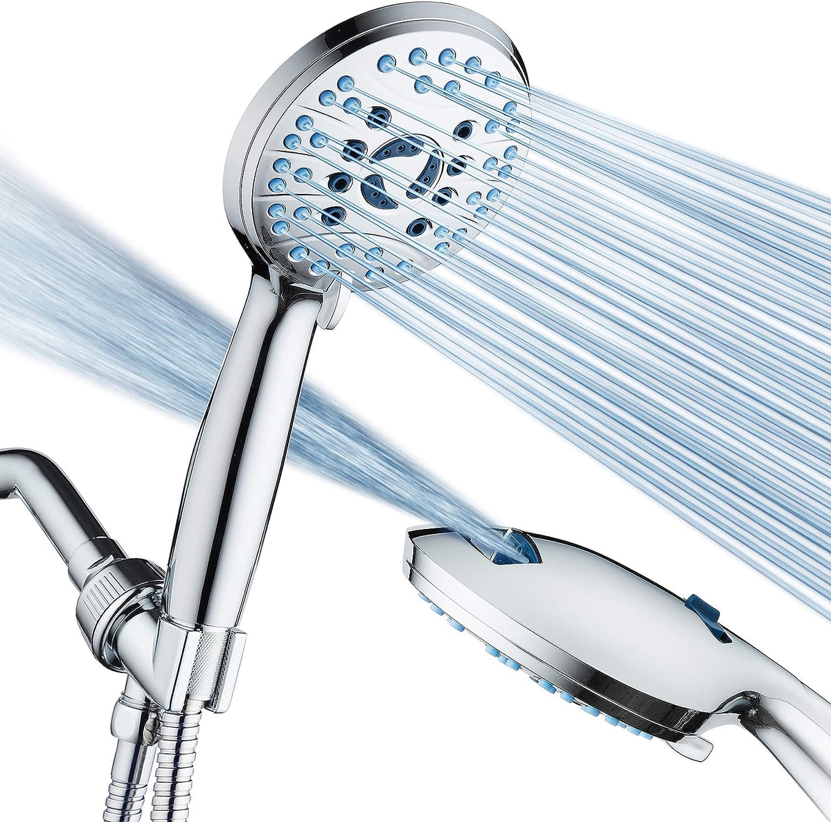 Handheld Shower Head with Eight Spray Patterns and 6ft Hose, Chrome Finish All Vera Mart