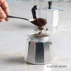 Stovetop Moka Pot with Heat Resistant Handle and Safety Valve, 6-Cup Capacity All Vera Mart