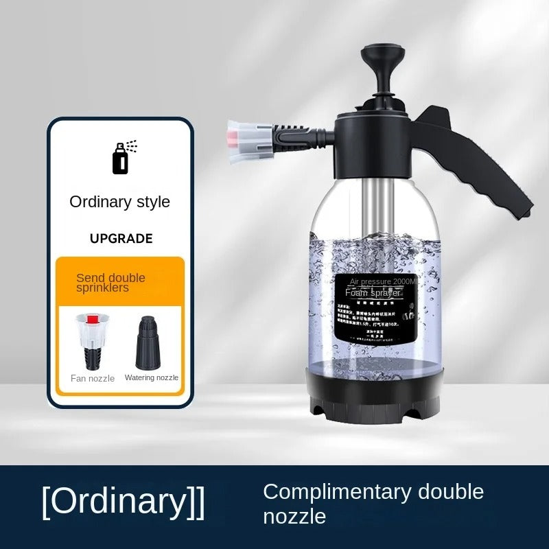Hand Pump Foam Washer with Dual Nozzles and 2L Bottle for Car Cleaning All Vera Mart