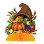 Thanksgiving Cornucopia Centerpiece - Bulk 12 Pack