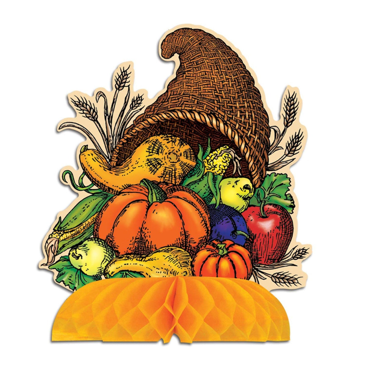 Thanksgiving Cornucopia Centerpiece - Bulk 12 Pack