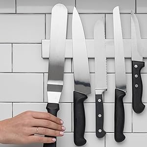 Stainless Steel Magnetic Knife Holder with Wall Mounting Hardware, 14-Inch All Vera Mart