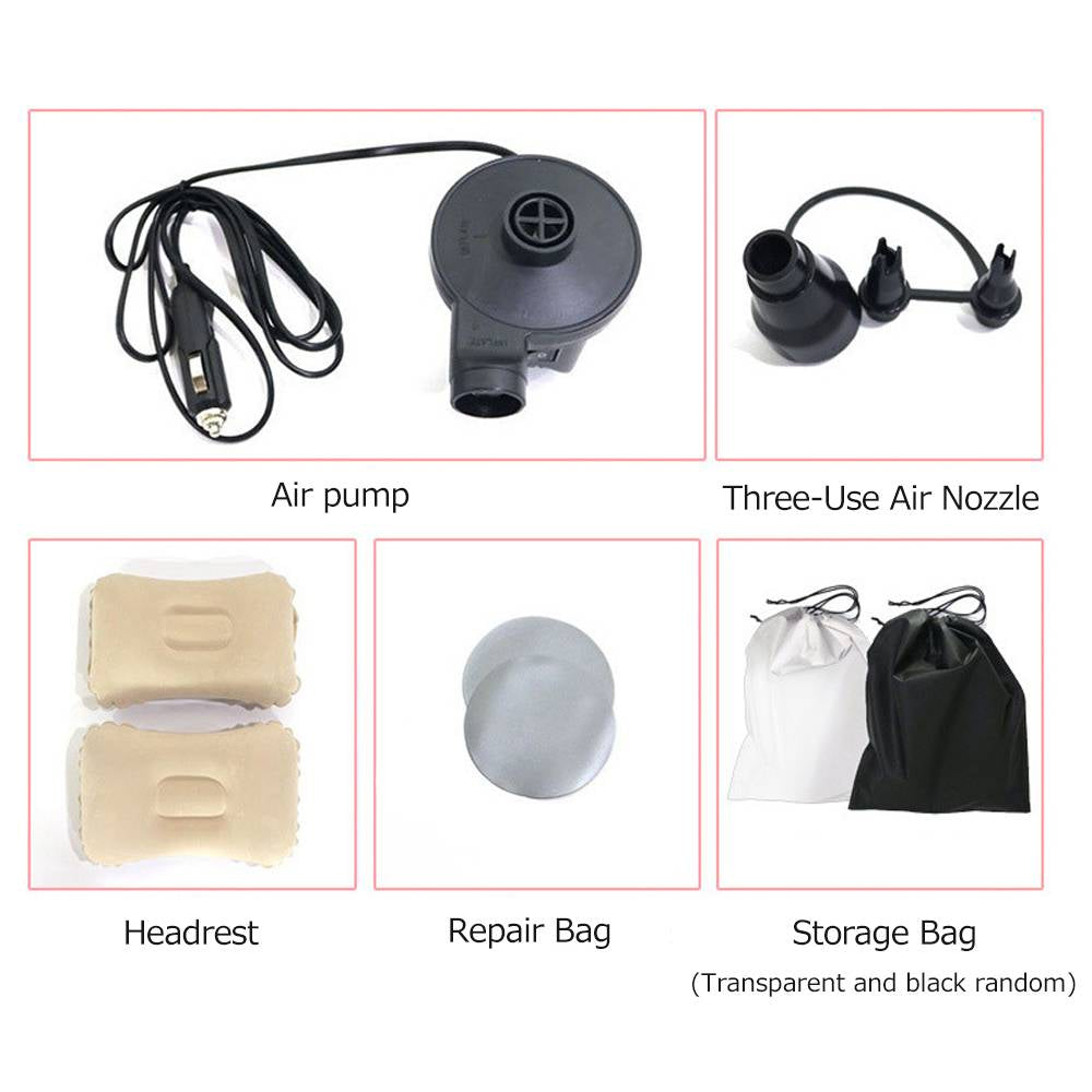 Inflatable Backseat Mattress with Vehicle Air Pump and Child Safety Guards All Vera Mart