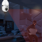 Smart Light Bulb Security Camera with 355-Degree Rotation and Night Vision All Vera Mart