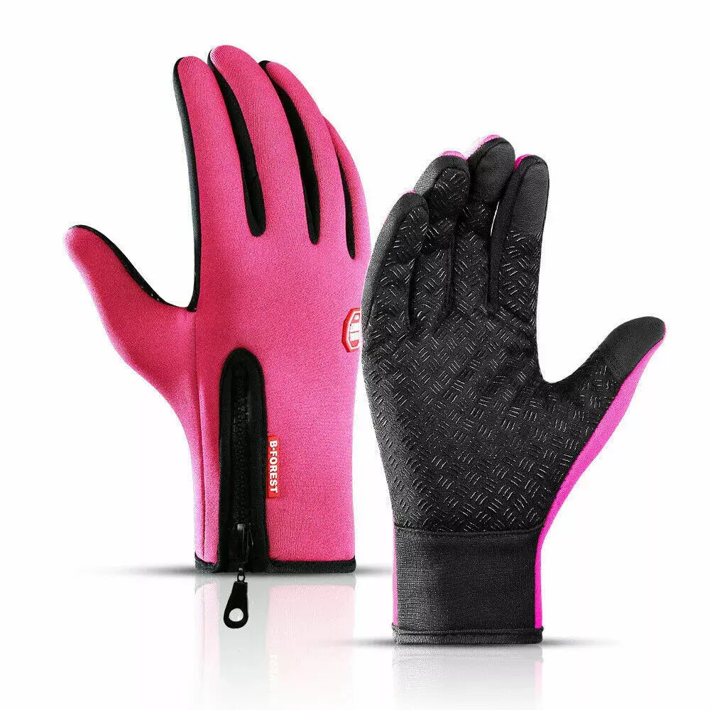 Touchscreen Winter Gloves with Thermal Lining and Silicone Grip, Adjustable Wrist Strap All Vera Mart