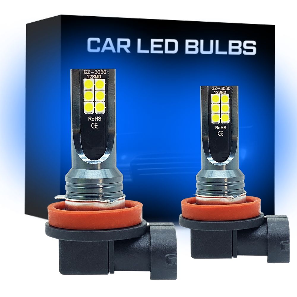 LED Fog Light Bulbs with Three Color Modes and 9600 Lumen Output for H8 H9 H11 All Vera Mart