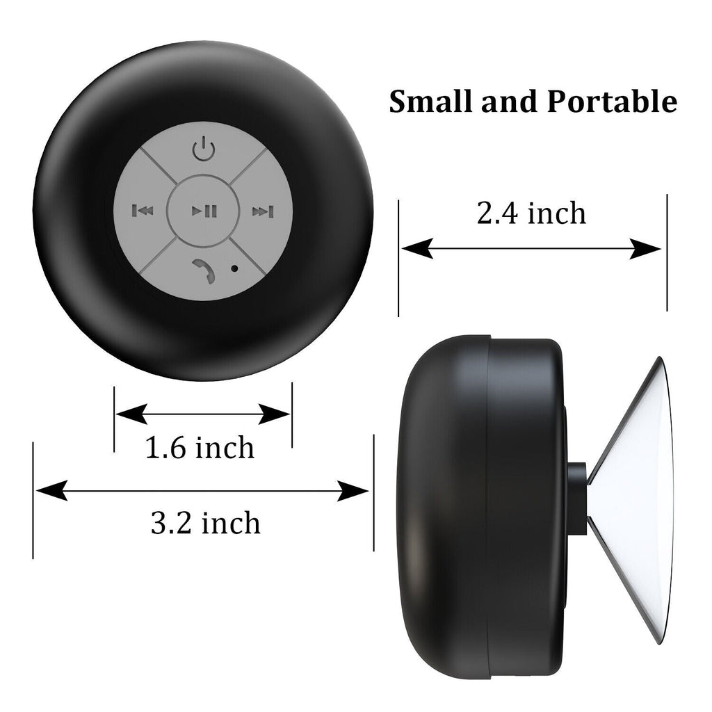 Waterproof Wireless Speaker with Suction Cup Mount and Hands-Free Calling, 10-Hour Battery All Vera Mart