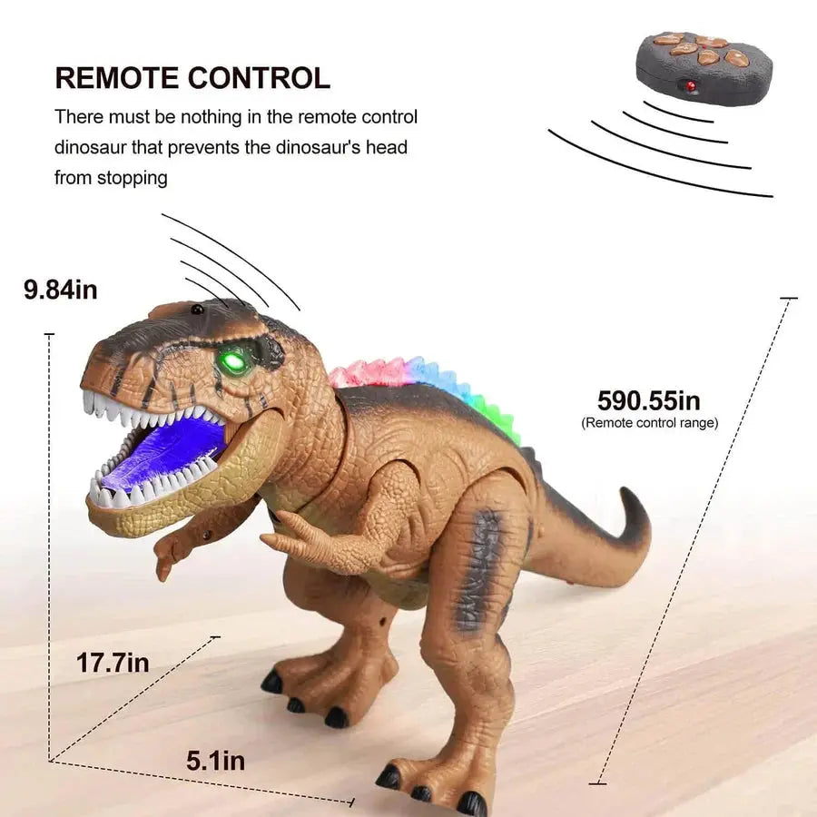 Remote Control Dinosaur Toy with Walking Roar Action and Multicolor LEDs, T-Rex 17 Inch All Vera Mart