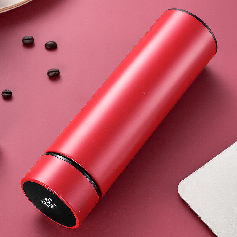 Smart Thermos Bottle with Touch Activated LED Temperature Display, 500ml All Vera Mart