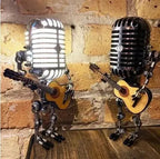 Retro Microphone Lamp with Articulated Joints and Robot Accent, LED Compatible All Vera Mart