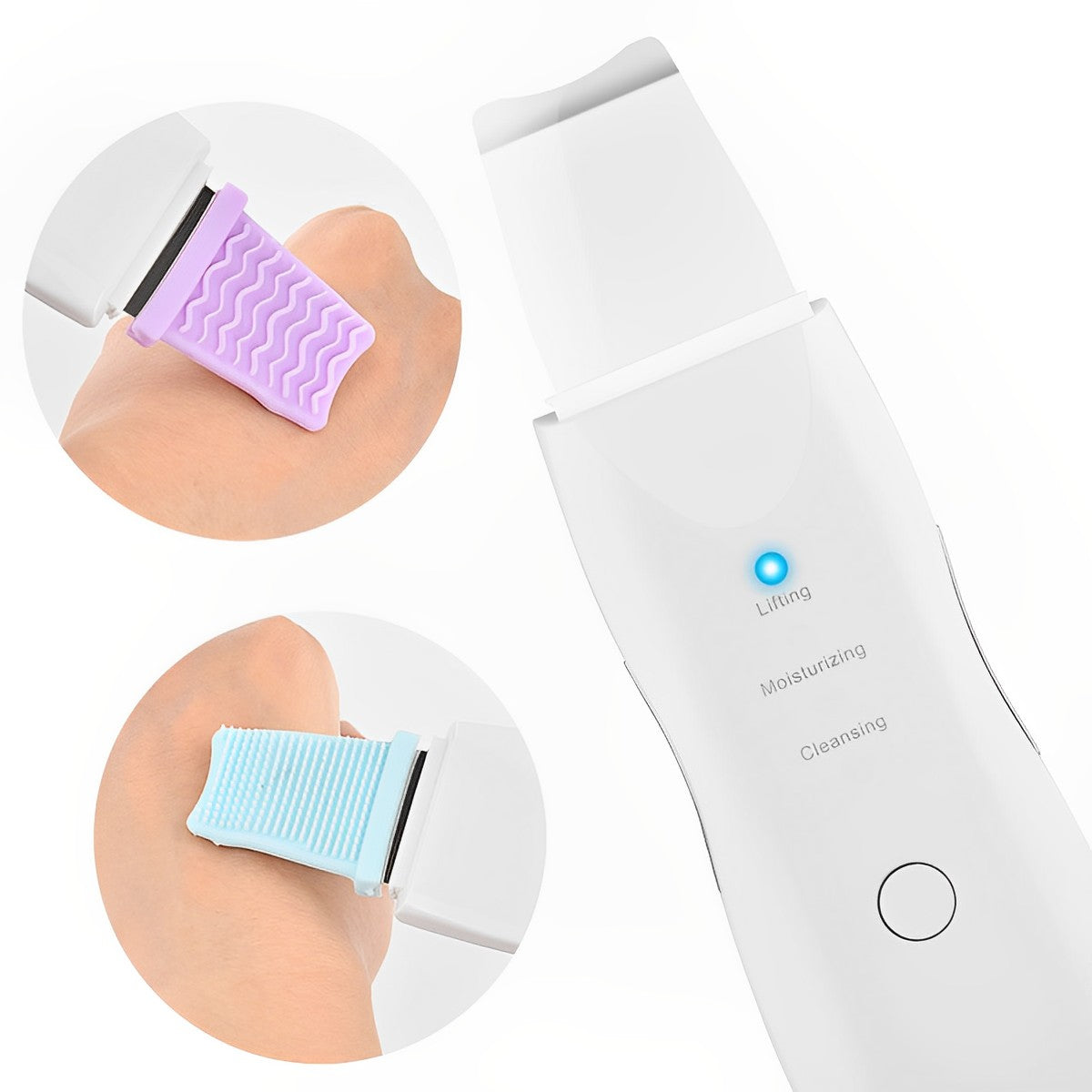 Ultrasonic Facial Scrubber with Dual Silicone Attachments and Three Vibration Modes All Vera Mart