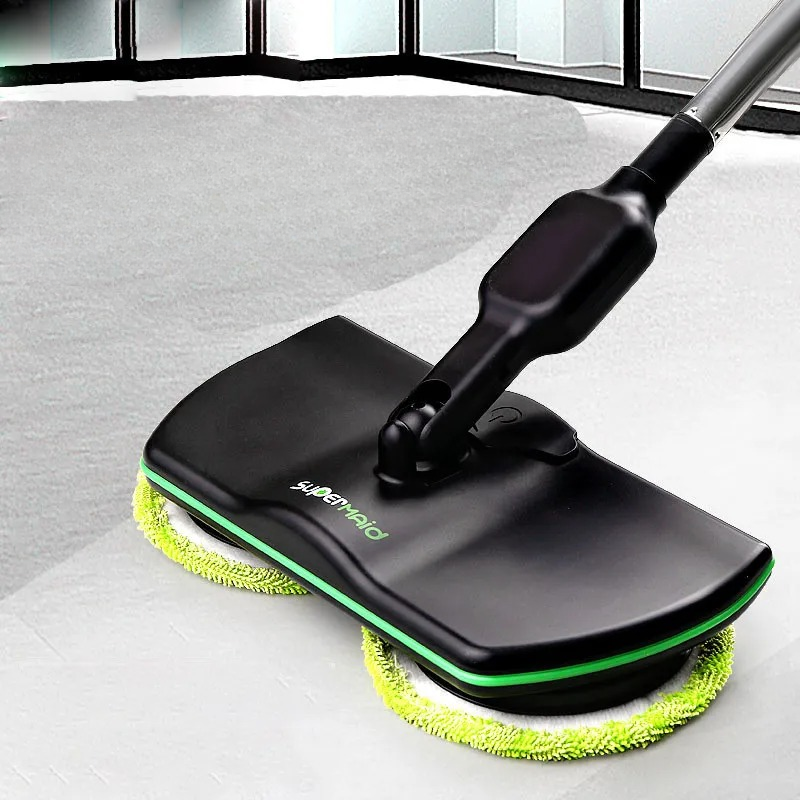 Dual Motor Electric Spin Mop with 180 Degree Swivel Head and Extendable Pole All Vera Mart