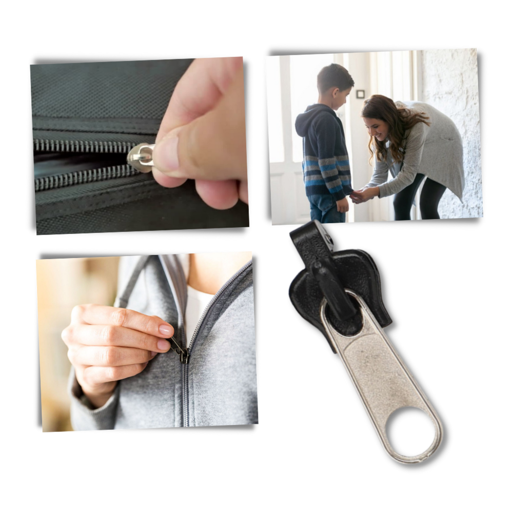 Aluminum Zipper Slider Repair Set with 6-Size Clips and Tool-Free Installation All Vera Mart