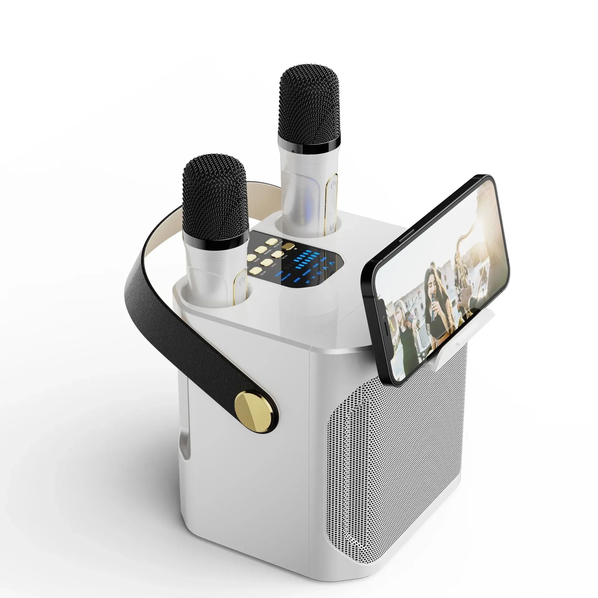 Karaoke Speaker with Dual Microphones and 360° Stereo Sound, 8-Hour Battery All Vera Mart