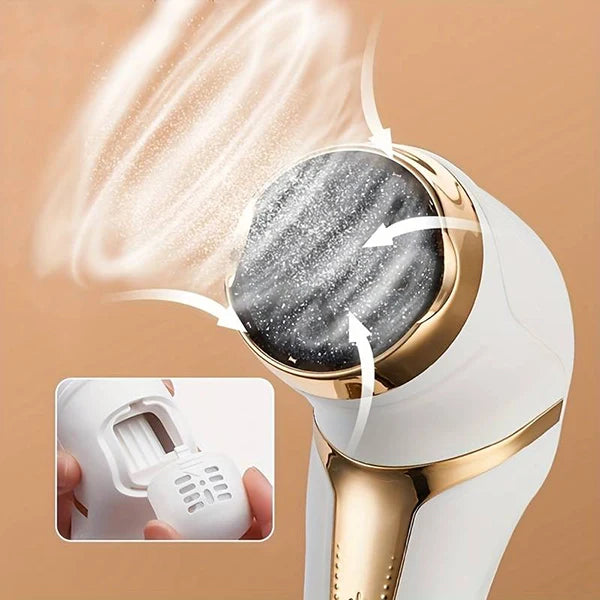 Electric Foot File with Vacuum Collection and Dual Speed, Three Roller Heads All Vera Mart