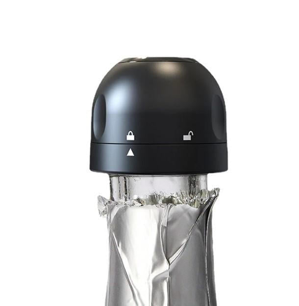 Rotary Bottle Stopper with Silicone Seal and Finger Grooves for Wine, Beer, Champagne All Vera Mart