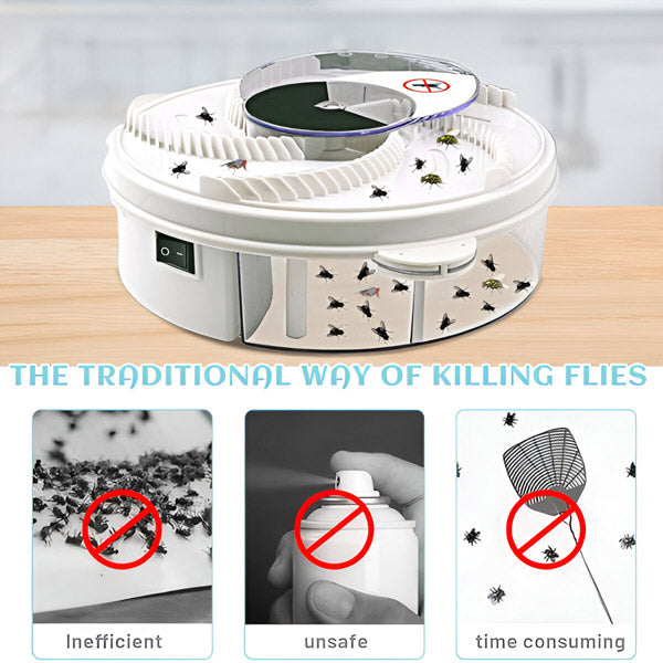 Electric Fly Trap with 360-Degree Circular Design and USB Power, Chemical Free All Vera Mart